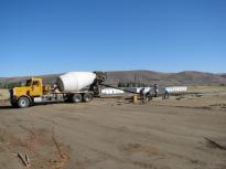 Pouring the first slabs in the Building Materials drive thru section