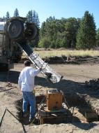 John finishing the pour on one of the 37 porch post piers