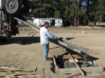 John pouring one of the main ridge beam support post piers